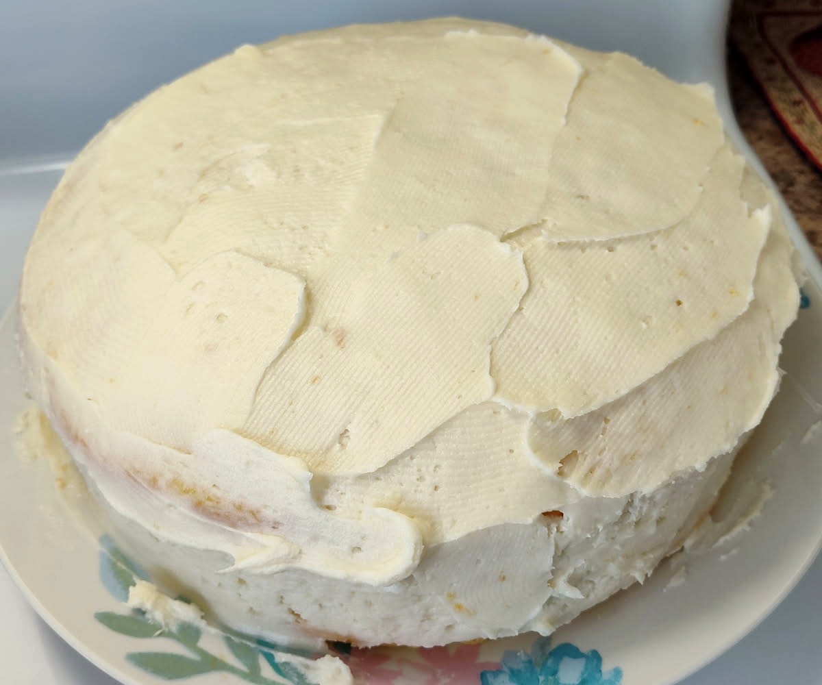 Fresh frosted cake